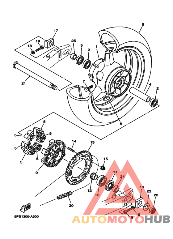 Rear wheel complete assy