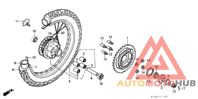 Rear wheel complete assy