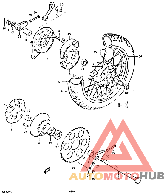 Rear wheel complete assy