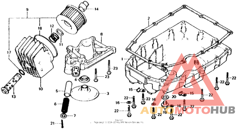 Oil filter + oil pan