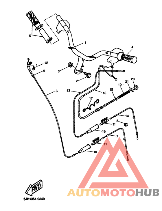 Steering handle. cable