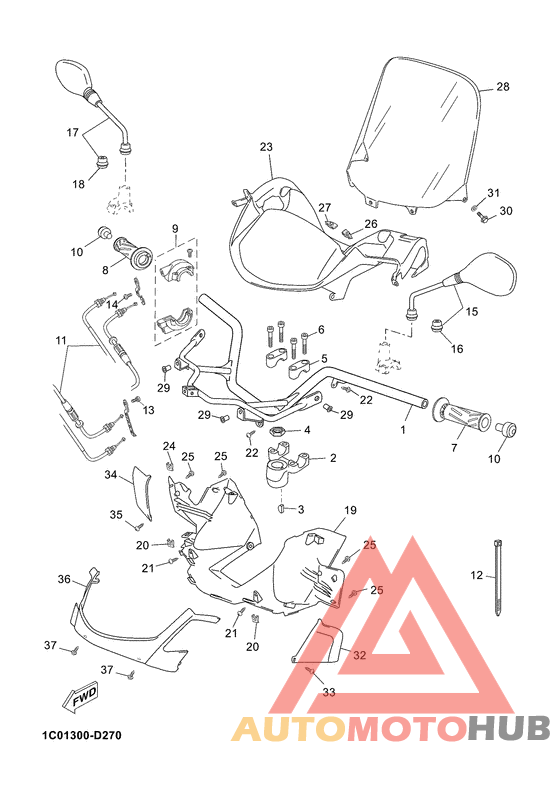 Steering handle & cable