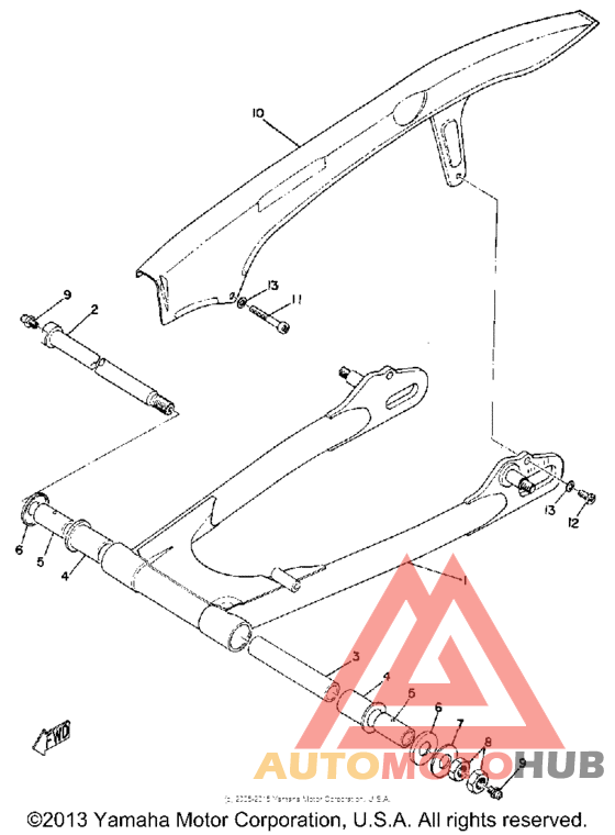 Rear arm and chain case