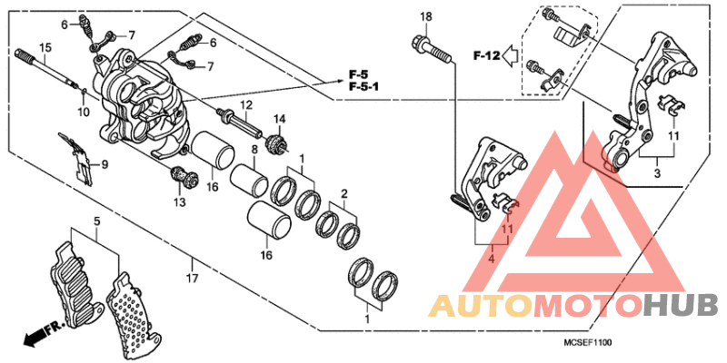 R. front brake caliper