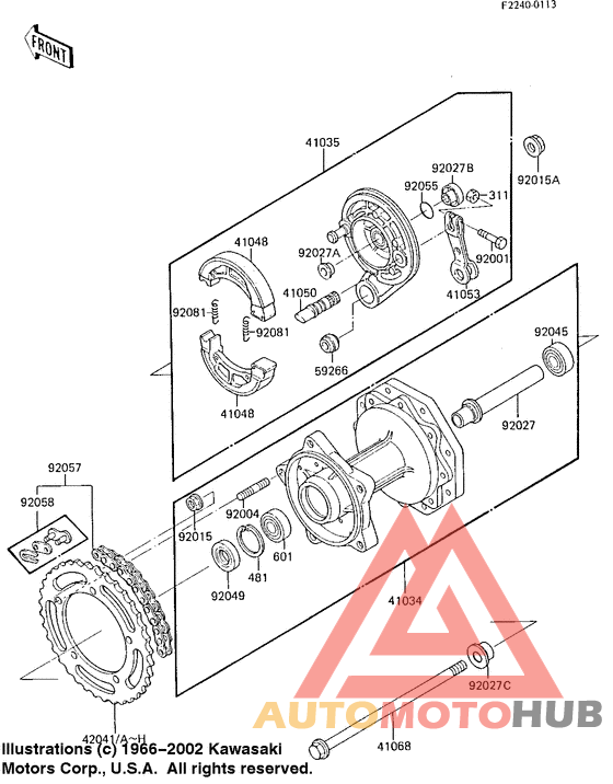 Rear hub/brake/chain
