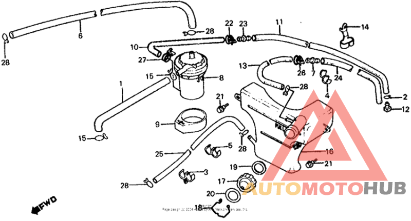 Reserve tank + breather separator