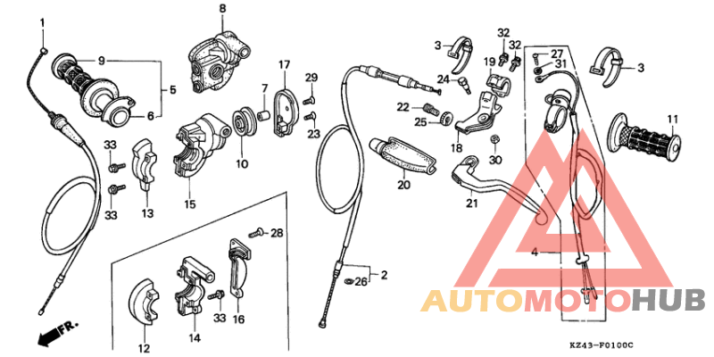 Handle lever/switch/cable