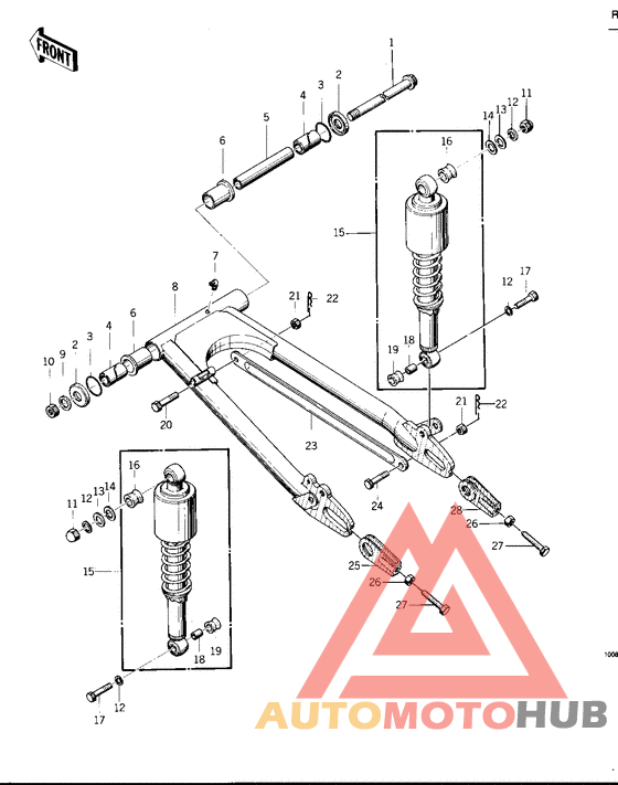 Swing arm/shock absorbers