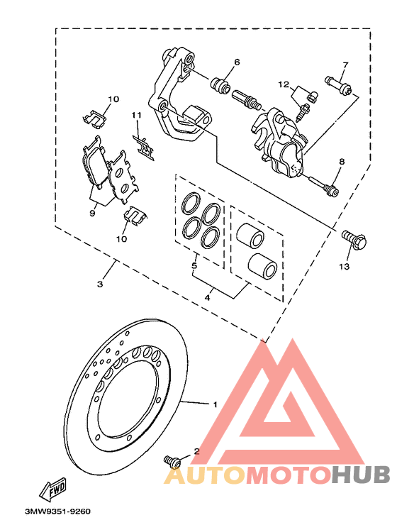 Front brake. caliper