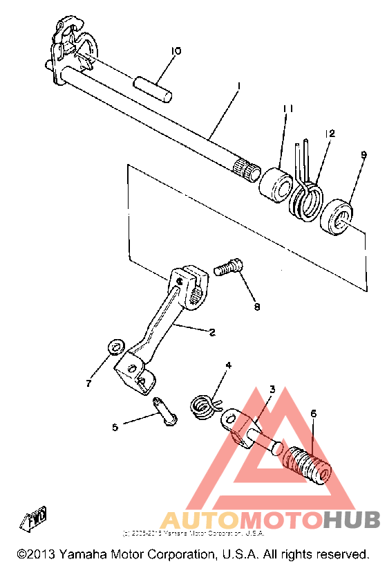 Shift shaft-pedal