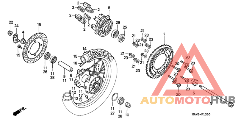 Rear wheel complete assy