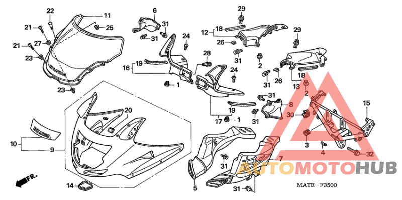 Upper cowling assy