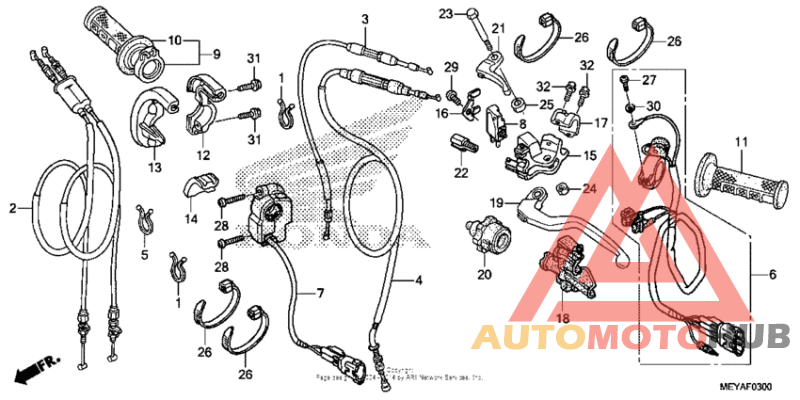 Handle lever + switch + cable