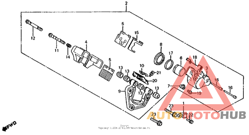 Cb650/c front brake caliper 80-81