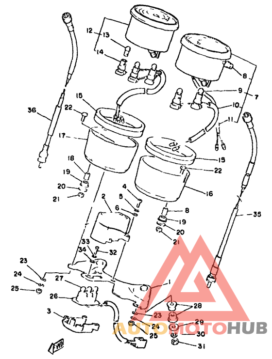Speedometer. tachometer