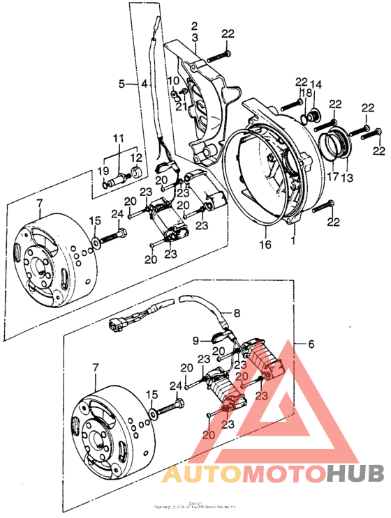 Left crankcase cover + alternator