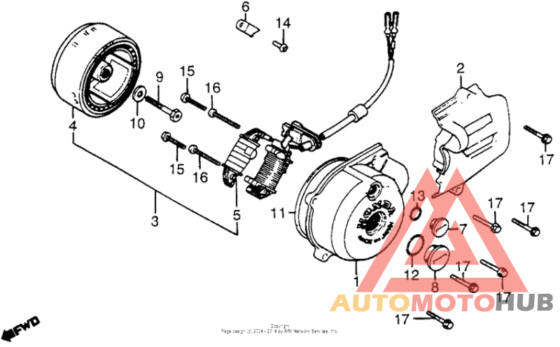 Left crankcase cover + alternator