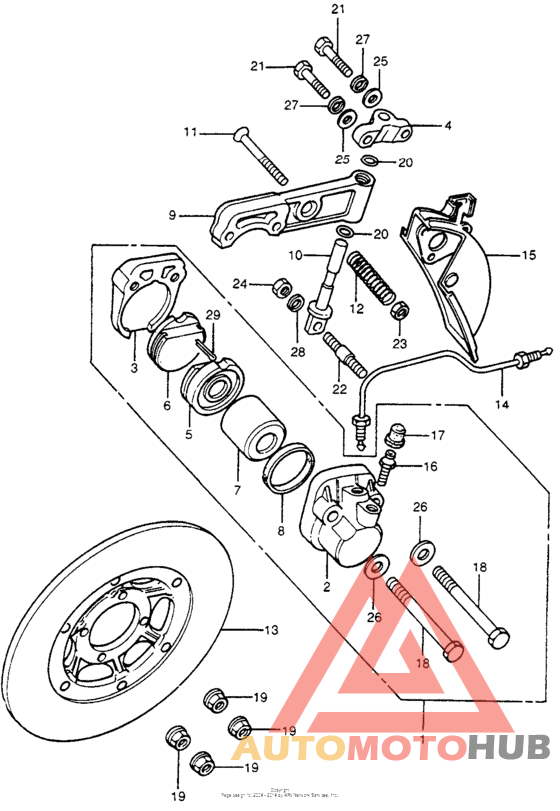 Front brake caliper + disc