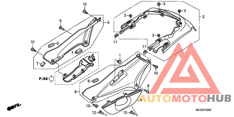 Side cover/rear cowl