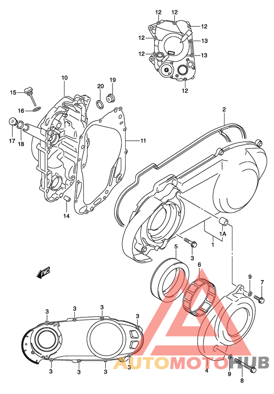 Crankcase cover ass`y  (v