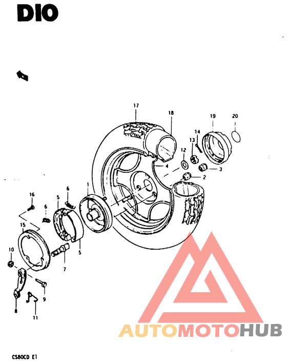 Rear wheel complete assy