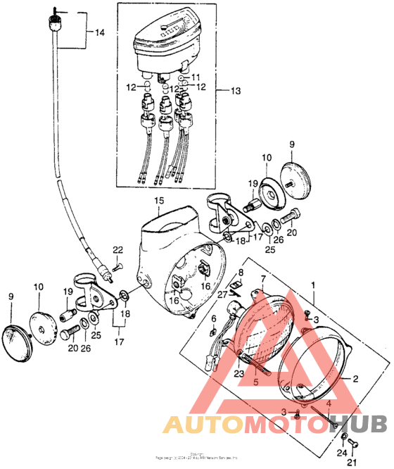 Headlight + speedometer
