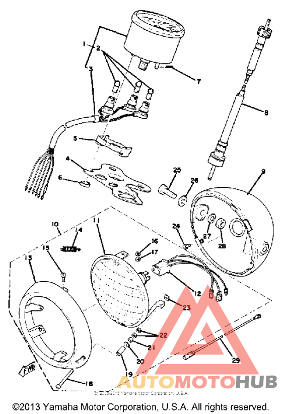 Head lamp - speedometer