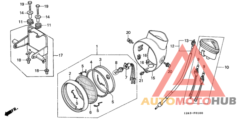 Headlight/speedometer