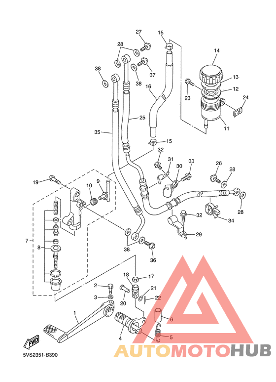 Hinterer hauptbremszylinder