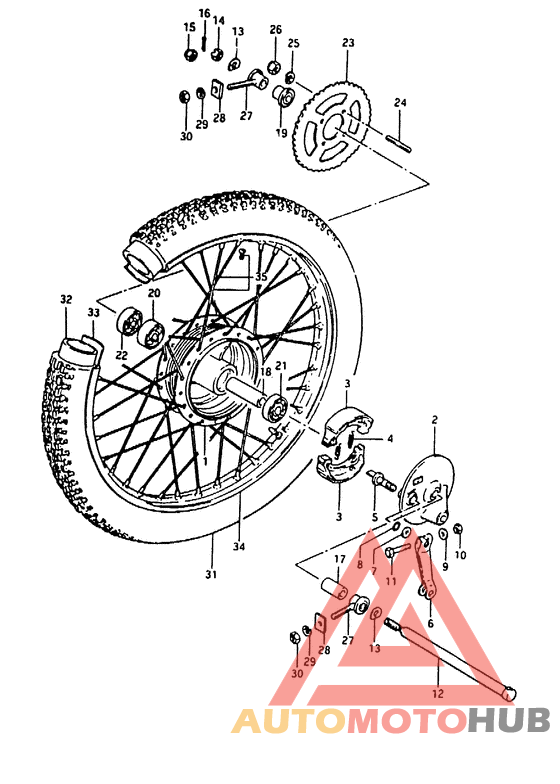 Rear wheel complete assy