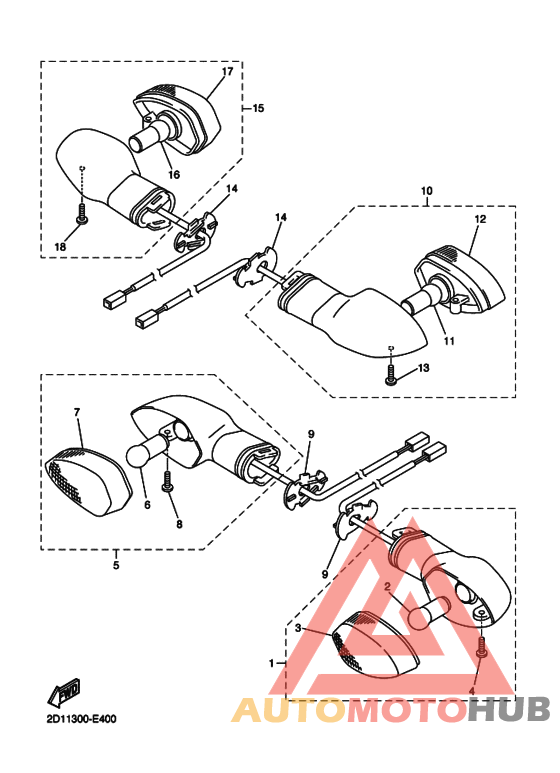 Rear flasher light assy