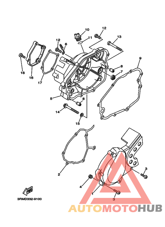 Crankcase cover ass`y  (v