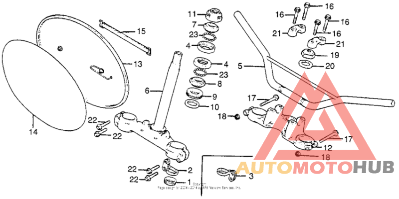 Handlebar + stem + top bridge