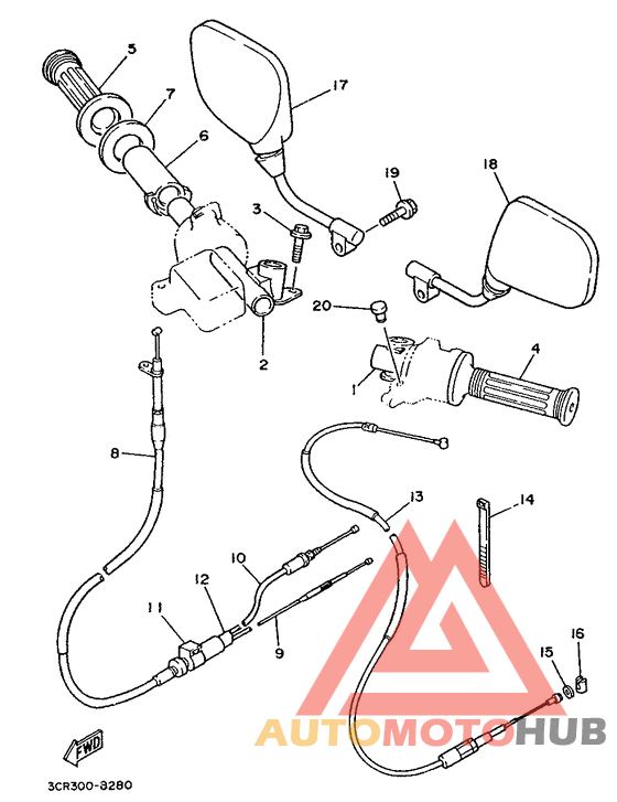 Steering handle. cable