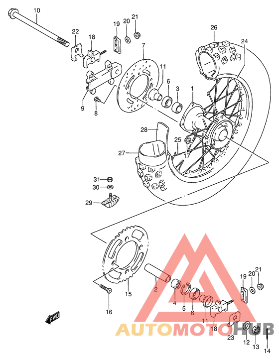 Rear wheel complete assy