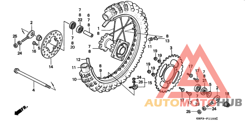Rear wheel complete assy
