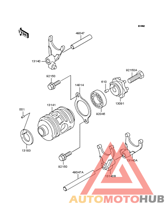 Gear change drum & forks