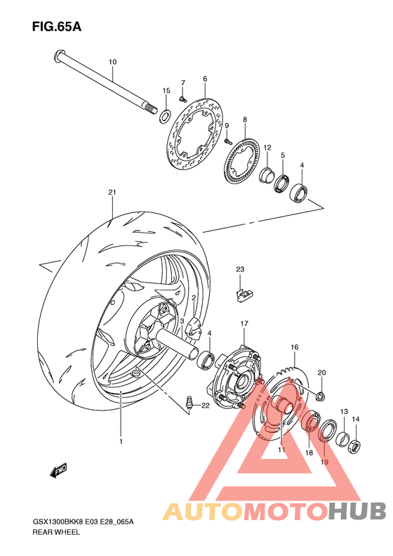 Rear wheel complete assy