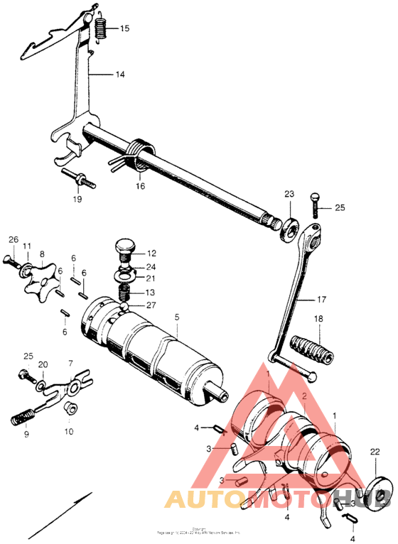 Shift drum + shift arm