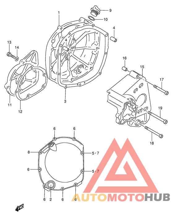 Crankcase cover ass`y  (v