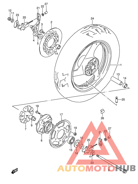 Rear wheel complete assy