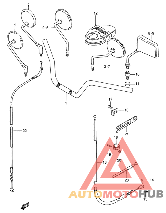 Handlebar - front cable