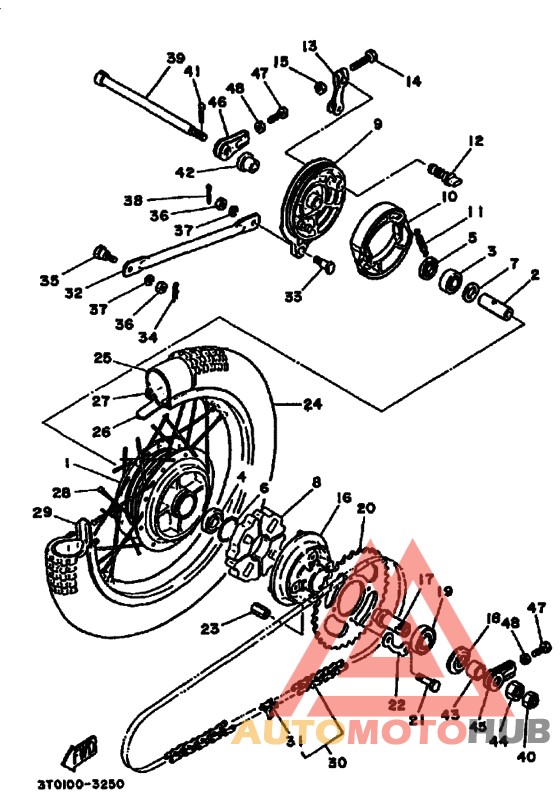 Rear wheel complete assy