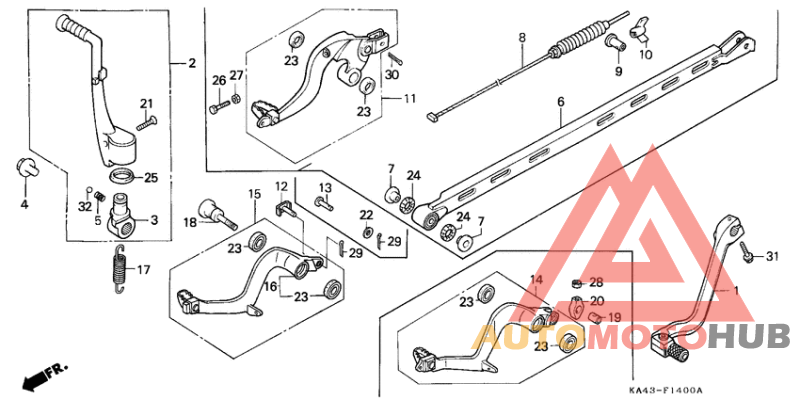 Change pedal/brake pedal/ kick starter arm