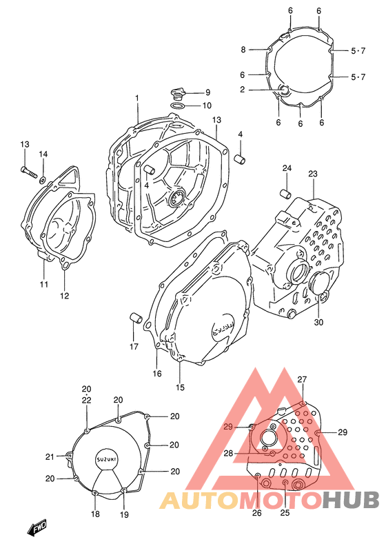 Crankcase cover ass`y  (v