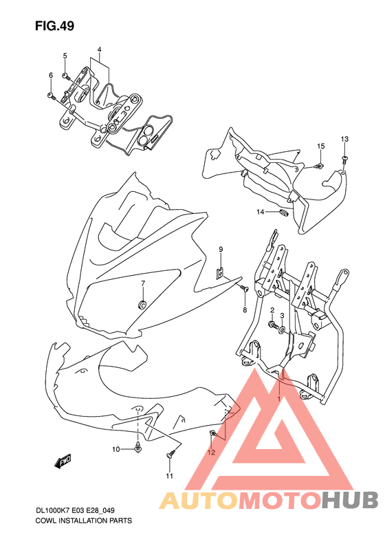 Cowl body installation parts