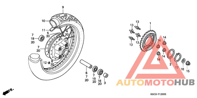 Rear wheel complete assy