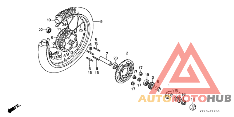 Rear wheel complete assy