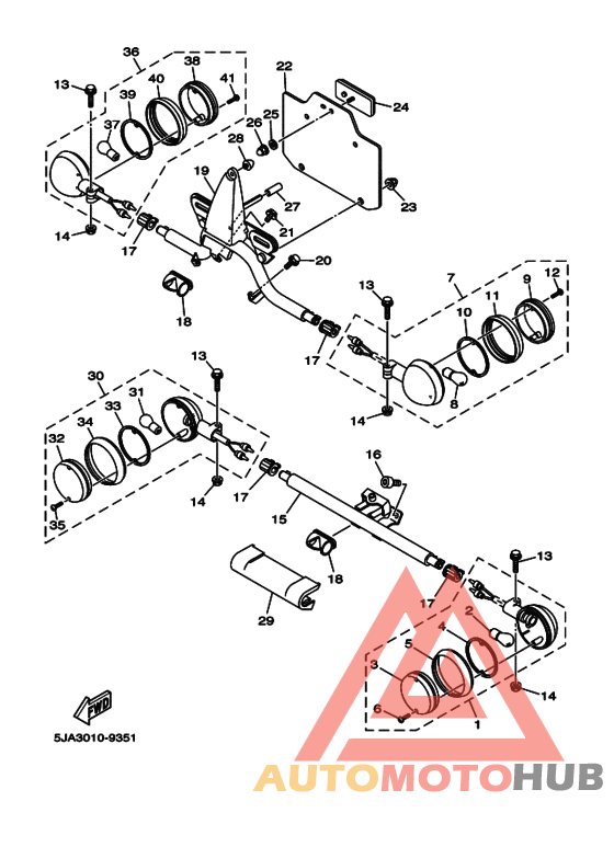 Rear flasher light assy