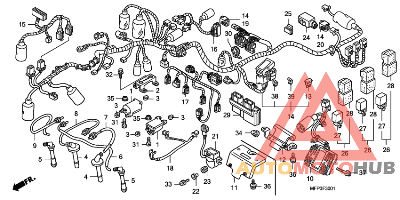 Wire harness/ignition coi l